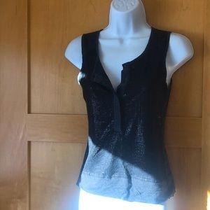 J Crew dark grey sequins button down tank top
